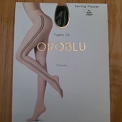 New Oroblu Spring Flower Tights 20 Den Black Size M